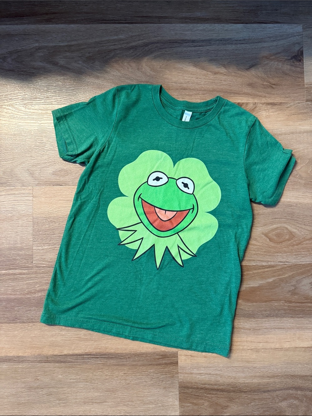 Bella Canvas Green Kids Graphic Tee with Bright Character Print